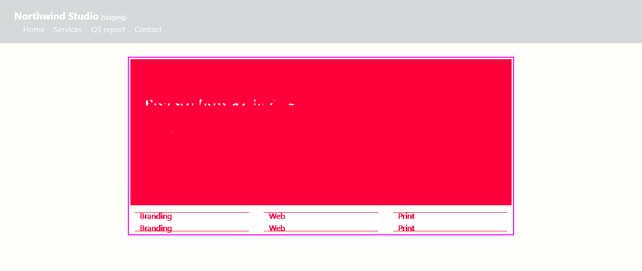 The difference: the changed region is marked on the page.